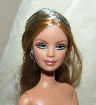 Nude Barbie Doll Fashion Fever Golden Blonde Blue Hair For Ooak