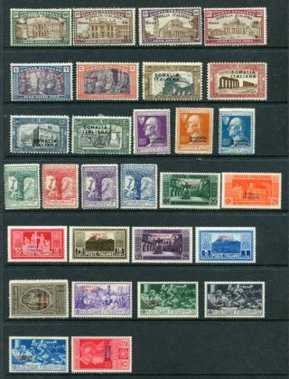 Somalia Italian Colonies 1925 - 30 Mh Lot 6 Sets 29 Stamps