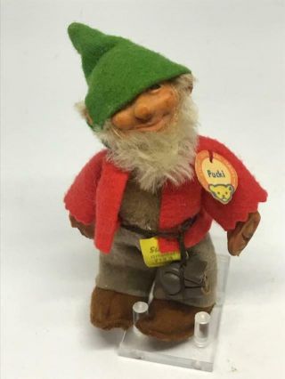 Steiff Pucki Gnome Dwarf 713,  3 Made In Germany 5 " Complete Markers