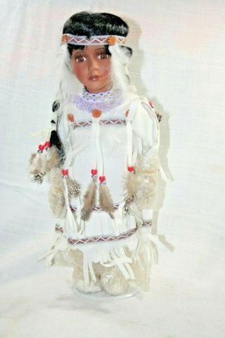 Cathay Limited Edition Native American Indian Porcelain Girl Doll 338/5000 - 16 "