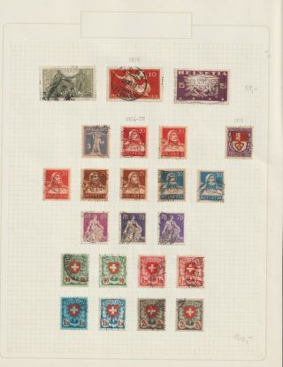 Switzerland Early 20th Cent Coll,  A Study Of Defins With High Value 7 PGS (Y26) 3