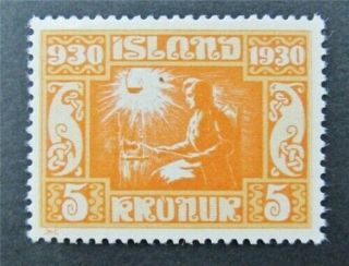 Nystamps Iceland Stamp 165 Og H $50