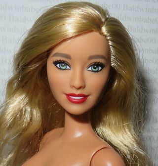 (c70) Nude Barbie Blonde Blue Eyes Fashionista Raquelle Face Doll For Ooak