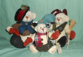 Ganz Cottage Collectibles Mama,  Papa & Baby Snowdon Bears Fully Jointed 1999