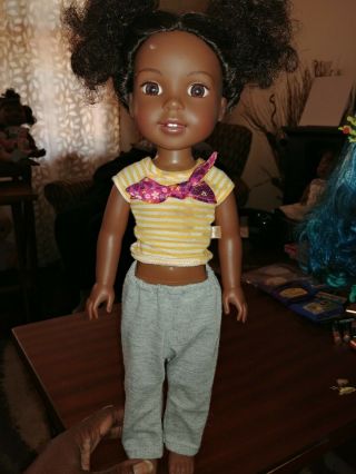 16 " Black African American Girl Kendall Doll Wellie Wishers