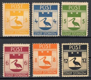 German Local 1945 - Stadt Storkow Complete Set Never Hinged