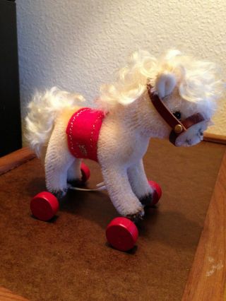 Steiff Mohair Horse On Wheels Limited Edition Christmas Ornament