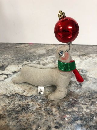 Annalee Christmas 2011 Mobility Doll 6” Christmas Circus Sea Lion & Red Ornament