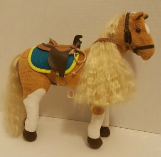 2007 Only Hearts Club Plush Horse With Leather Looking Saddle & Bridle