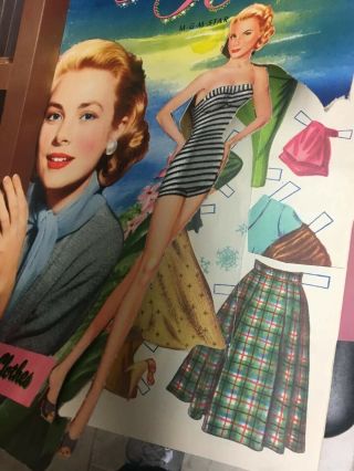 Vintage PAPER DOLL Cutout Book,  “Grace Kelly”,  c1950s,  MGM Movie Star 2