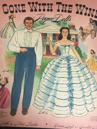 Vintage Paper Doll Cutout Book,  “gone With The Wind”,  C1940,  By Merrill Publish
