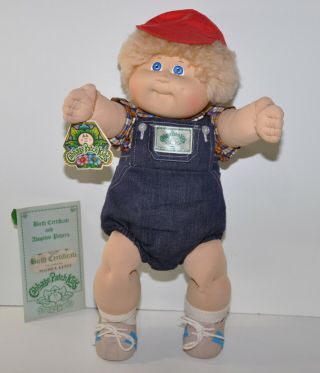 Cabbage Patch Kids Fuzzy Hair Boy Doll Vintage Coleco Maurice Kenny 80 