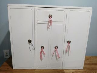 Our Generation Doll Wardrobe Closet Armoire Trunk American Girl 18 " White Pink