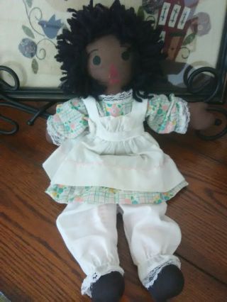 Vintage Black African American Raggedy Ann 11 " Doll