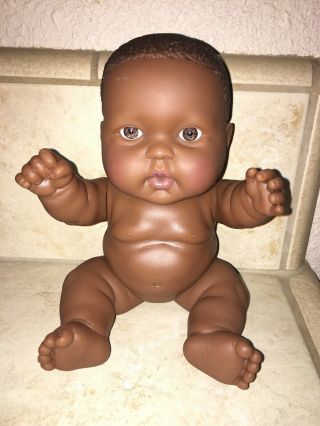 9” Berenguer Chubby African American Baby Doll Brown Eyes No Clothing