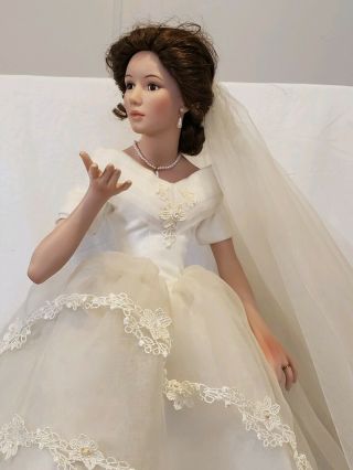 Ashton Drake Galleries 23 " Porcelain Wedding Bride Doll By Titus Towed