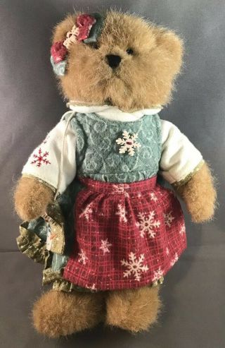Boyd Bear Girl Snowflake Winter Dress Apron 10 Inch Plush Holiday Christmas