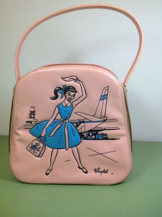 Vintage Pink Vinyl Ponytail - Barbie - Case - Bag - Purse