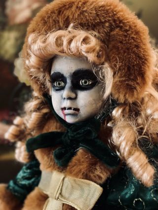Fancy Creepy Victorian Vampire Doll Ooak Haunted Horror Scary Halloween Prop Toy
