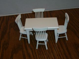Dollhouse Dining Room Kitchen Furniture 5pc Set 1 Dining Table And 4 Chairs
