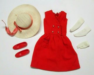 Vintage 1964 Skipper Red Sensation 1901 Outfit Missing One Glove