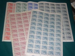 Greece 1943 Winds Part Ii Issue Full Set On Sheets Mnh Vf.