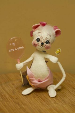 Annalee 7 " Baby Girl Mouse,  With Tags