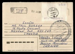 Dr Who 1990 Russia/ukraine Kiev Registered Metered Airmail To Canada E80400