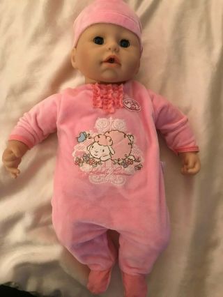 Interactive Life Annabelle 18 " Baby Doll With Sound And Movement 2002 Zapf
