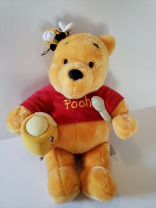 Winnie The Pooh Build A Bear Plush 18 " Retired Babw Red Shirt Honey Pot Bees Euc