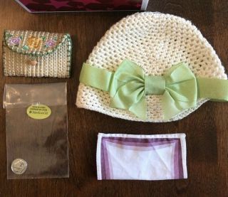 American Girl Kit Kittredge Meet Accessories Crochet Hat Coin Purse Hankerchief