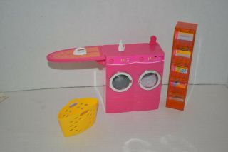 Barbie Spin To Laundry Room Washer & Dryer W/ Ironing Board,  Linen Closet