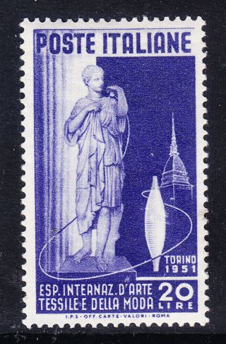 Italy 1951 Sg785 10th Int Textile & Art Ex 20 Lira Violet Mounted.  Cat £46