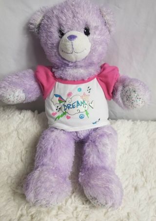 Build A Bear I Carly Stuffed Purple 16 " W/ Glitter Adorable Cute