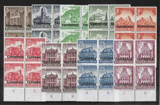 Luxembourg German Occupation 1941 Nh Complete Set In Blocks Michel 33 - 41