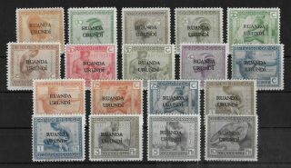 Ruanda Urundi 1924 - 1925 Vlh/nh Complete Set Of 12 Yvert 50 - 61