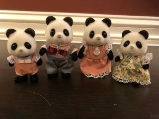 Calico Critters Sylvanian Families Wilder Panda Bear Family Of 4