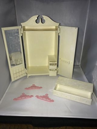 Vintage 1963 Suzy Goose Barbie Wardrobe Armoire Cabinet Dresser Hope Chest
