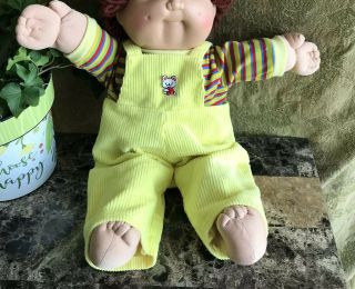 Handmade Cabbage Patch Doll Clothes Overalls Striped Shirt (clothes Only)