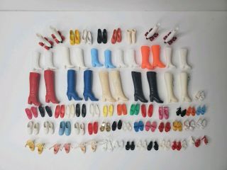 Vintage Barbie Shoes Heels Boots Flats Skates 58 Pairs Japan Taiwan China