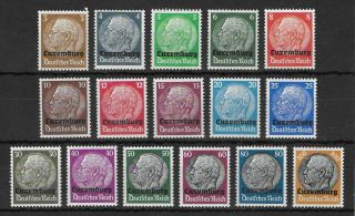 Luxembourg German Occupation 1940 Nh Complete Set I Michel 1 - 16 Vf