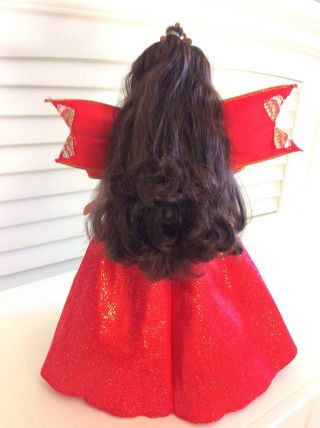 1997 Happy Holidays Barbie Doll Brunette Loose Dress Jewelry Crown 90s 3