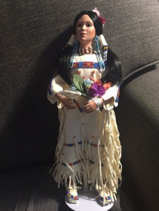 Yellow Moon By Judy Belle 16” Native American Woman Porcelain Doll.