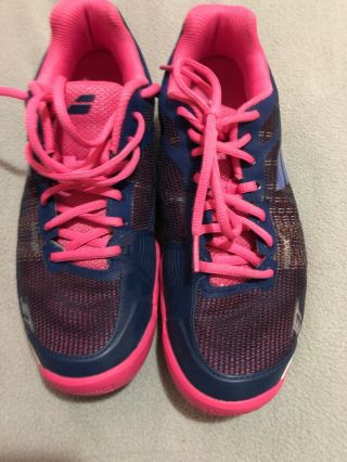 Babolat Jet Mach Tennis Shoes Navy Pink Womens Size 7.  5