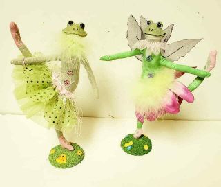 Ooak Handmade Dolls 2 Frog Ballerinas