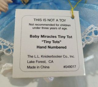 Marie Osmond Porcelain doll Baby Miracles Tiny Tot Hand numbered Tiny Tots 3