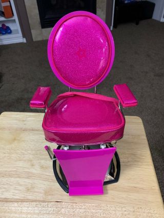 American Girl Doll Pink Styling Salon Chair Retired Beauty Barber Shop Furniture 2