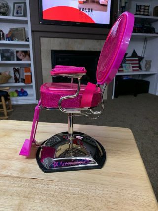 American Girl Doll Pink Styling Salon Chair Retired Beauty Barber Shop Furniture 3