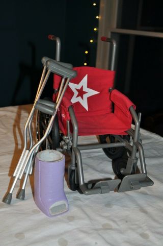 American Girl Doll Wheelchair,  Crutches,  And Cast