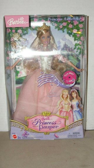 2004 Mattel Barbie Princess & The Pauper " Princess Anneliese " - Nos